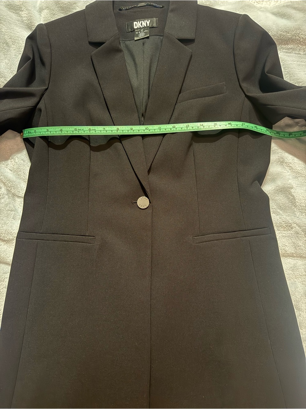 DKNY Black Single-Button Longline Blazer - Picture 6 of 9